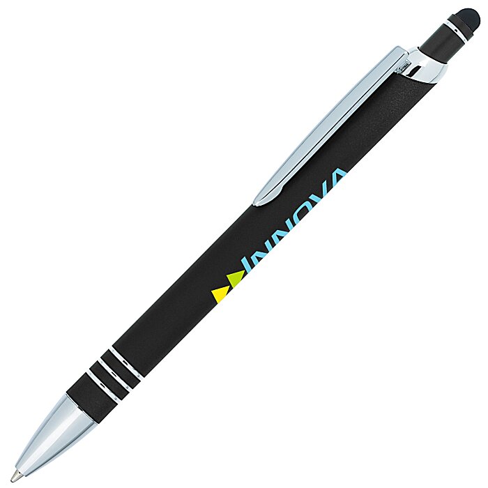 Custom Vortex Soft Touch Stylus Metal Pen - Full Colour
