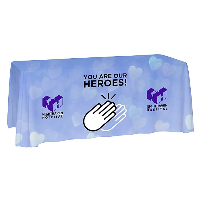 Custom Laser Edge Open-Back Table Throw - 6 feet - Full Colour
