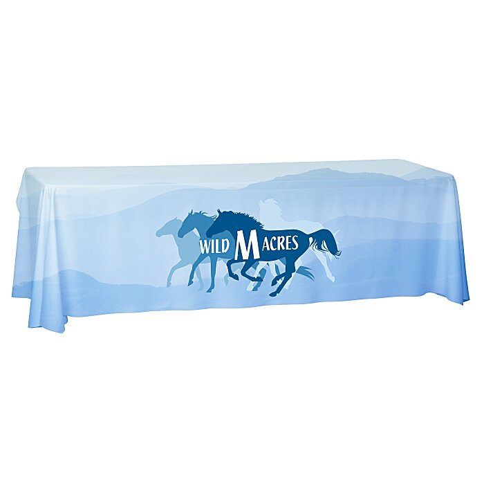 Custom Laser Edge Open-Back Table Throw - 8 feet - Full Colour