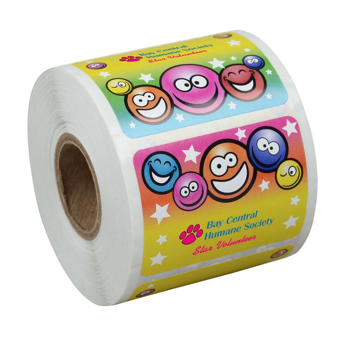 Custom Super Kid Sticker Roll - Smiley Faces