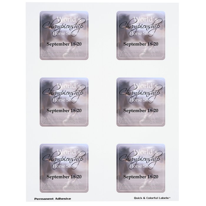 Custom Quick & Colourful Perforated Sheeted Label - Square- 2-1/2