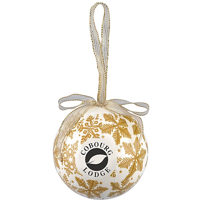 Custom Snowflake Ball Ornament - Gold