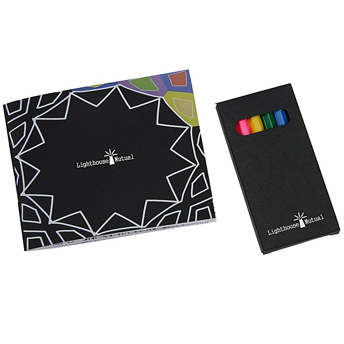 Custom Adult Colouring Book To-Go Set - Matte Black